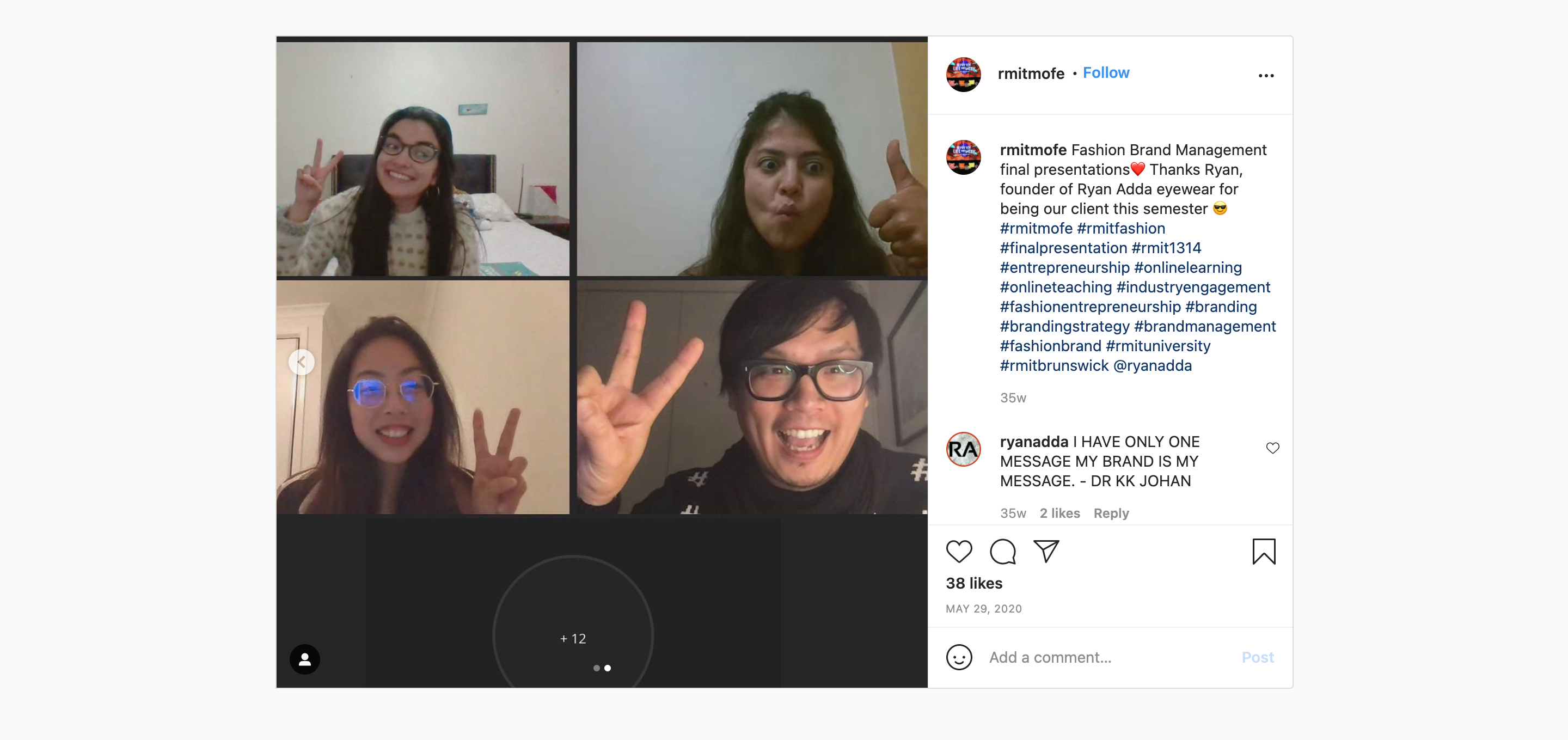RYAN ADDA Featured in RMIT University as a Brand Study in 2020.