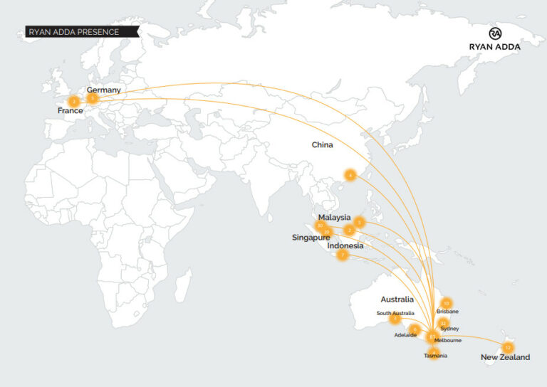 RYAN ADDA international presence